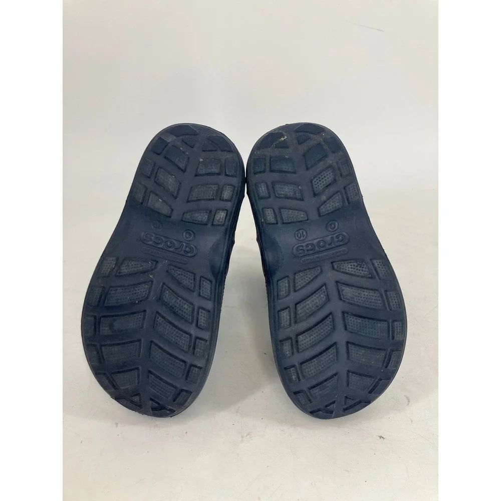Crocs Rain Boots Unisex Kids C10 Navy Blue Excellent Handle It Waterproof 12803